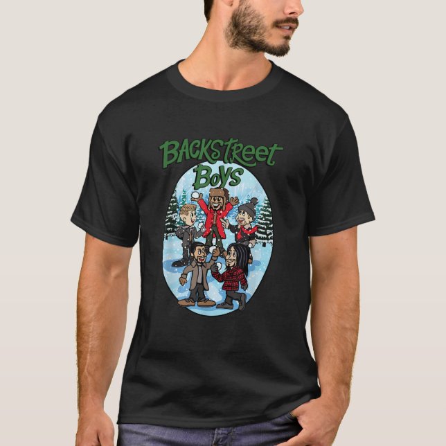 Backstreet Boys Cartoon Christmas T-Shirt (Front)