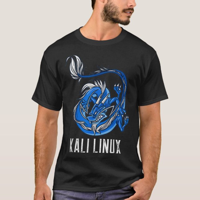 Backtrack Kali Linu design with Dragon T-Shirt (Front)