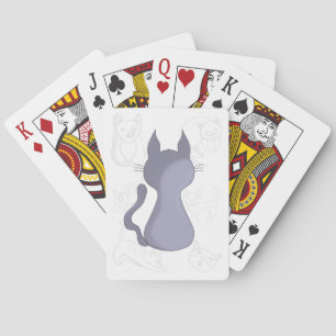Backward Shy Cat Duvet Cover Playing Cards