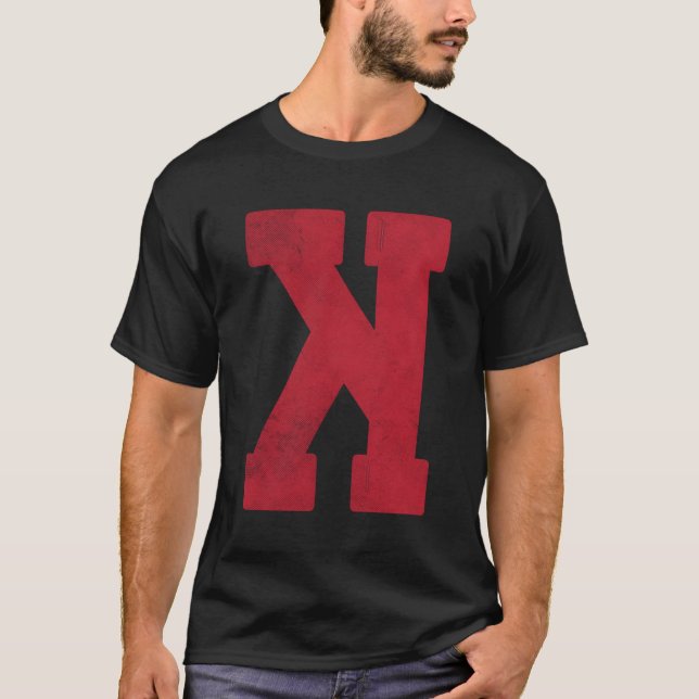 Backwards K Strikeout Looking Baseball T-Shirt (Front)