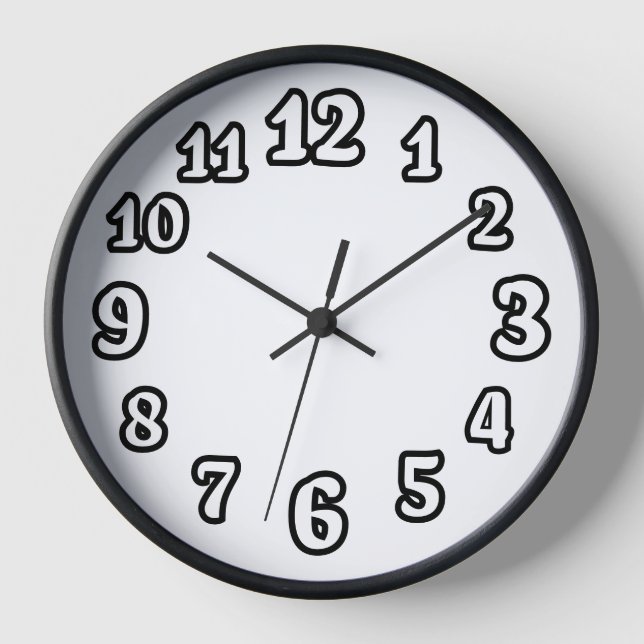 Backwards Numbers Wall Clock – Unique Optical (Front)