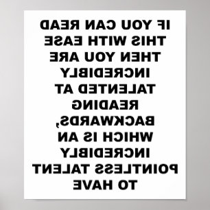 Backwards Skill Funny Poster