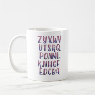 Backwards Watercolor Alphabet Coffee Mug