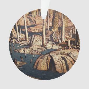 Backwater Landscape Painting by Canadian AJ Casson Ornament