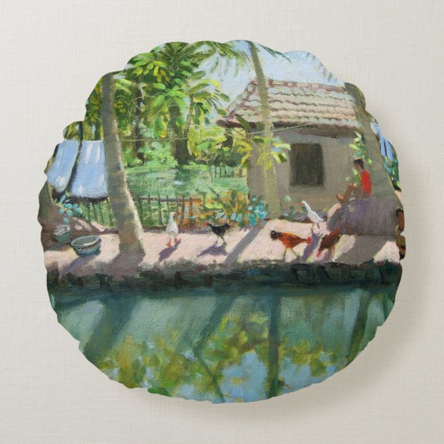 Backwaters India Round Cushion (Front)