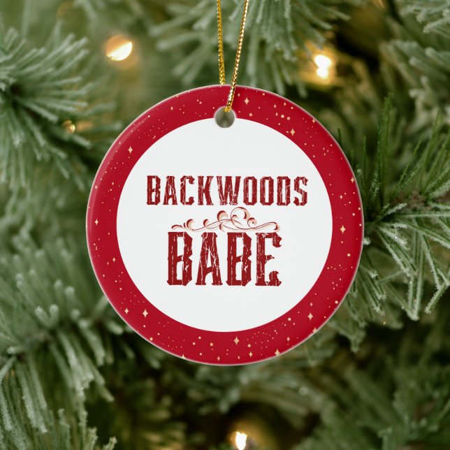 Backwoods Babe Personalised Ceramic Ornament (Tree)