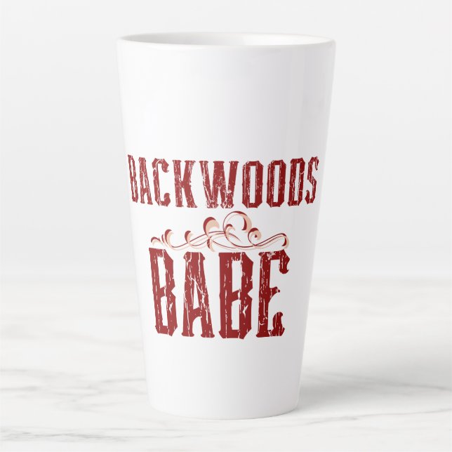 Backwoods Babe Typography Latte Mug (Front)