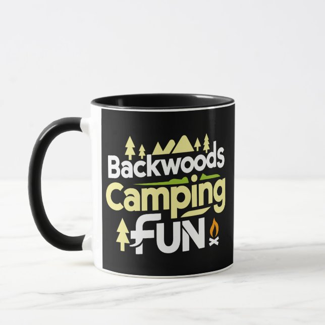 Backwoods Camping Fun, camping Bliss  Mug (Left)