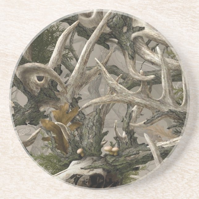 Backwoods deer skull camo coaster (Front)