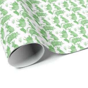 Backyard Animals Holiday Wrapping Paper (Green)