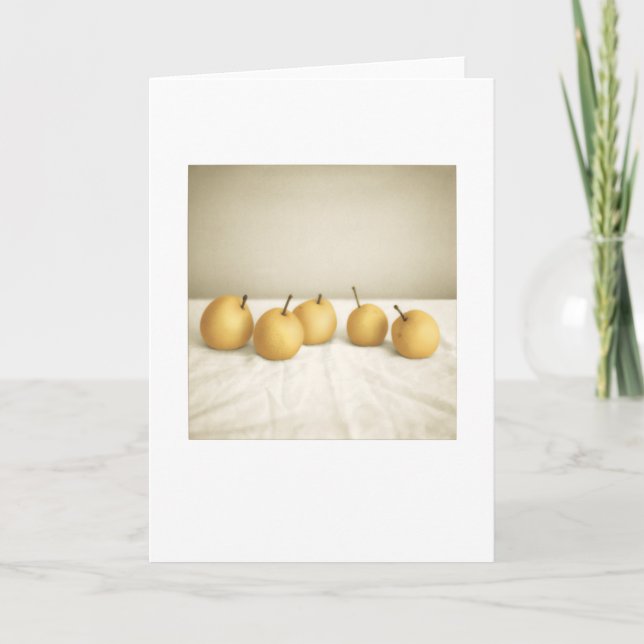 Backyard Asian Pears Still-Life Blank Greeting Card (Front)