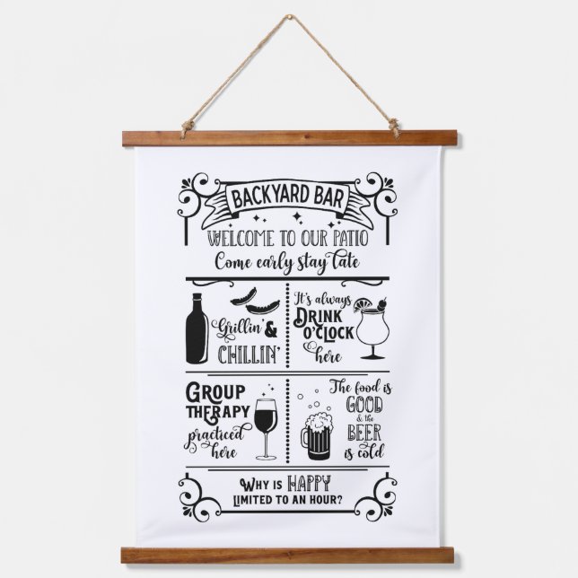 Backyard Bar  Hanging Tapestry (Front)
