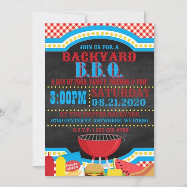 Backyard barbecue invitation (Front)
