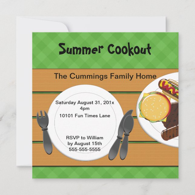 Backyard Barbecue Party Invitation (Front)