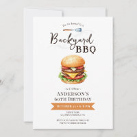 Backyard BBQ 60th Birthday Party Invitation