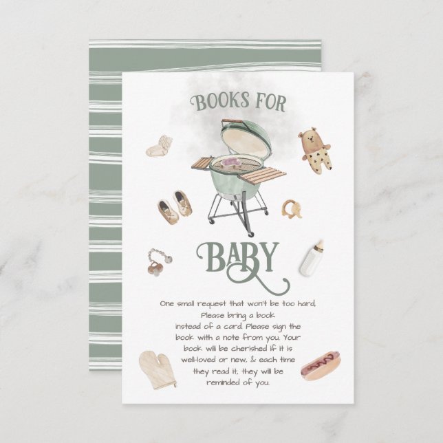 Backyard BBQ Baby-Q Baby Books for baby Invitation (Front/Back)