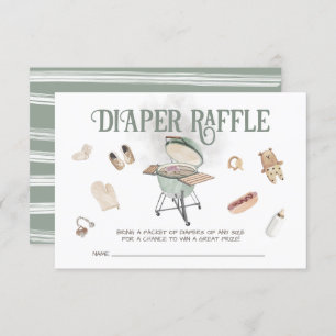 Backyard BBQ Baby-Q Baby Diaper Raffle Invitation