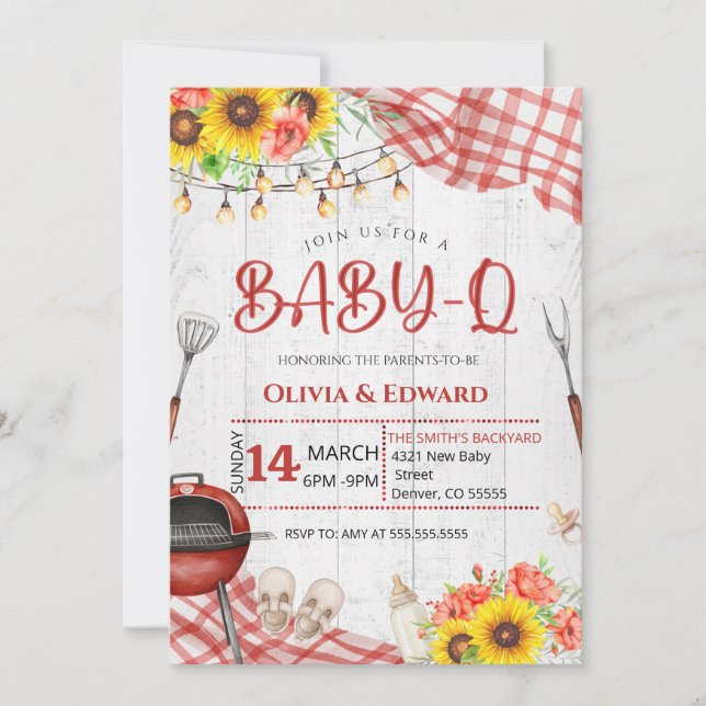 Backyard BBQ Baby Shower Invitation (Front)