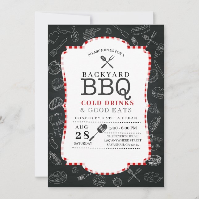 Backyard BBQ Barbecue Invitation (Front)