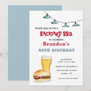 Backyard BBQ Birthday Invitation