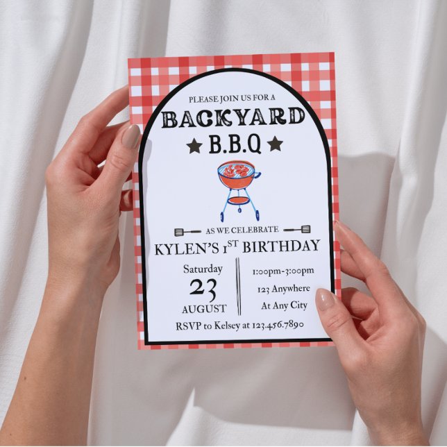 Backyard BBQ Birthday Invitation | Editable 5x7 (Printable backyard birthday invite ready to personalize)