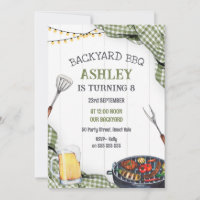 Backyard BBQ Birthday Party Invitation