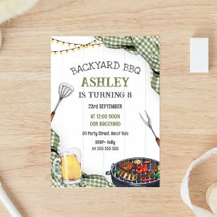 Backyard BBQ Birthday Party Invitation