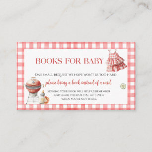 Backyard BBQ Girl Books for Baby shower Enclosure Card
