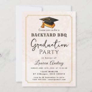 Backyard BBQ Graduation Party Invitation