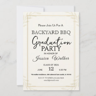 Backyard BBQ Graduation Party Invitation