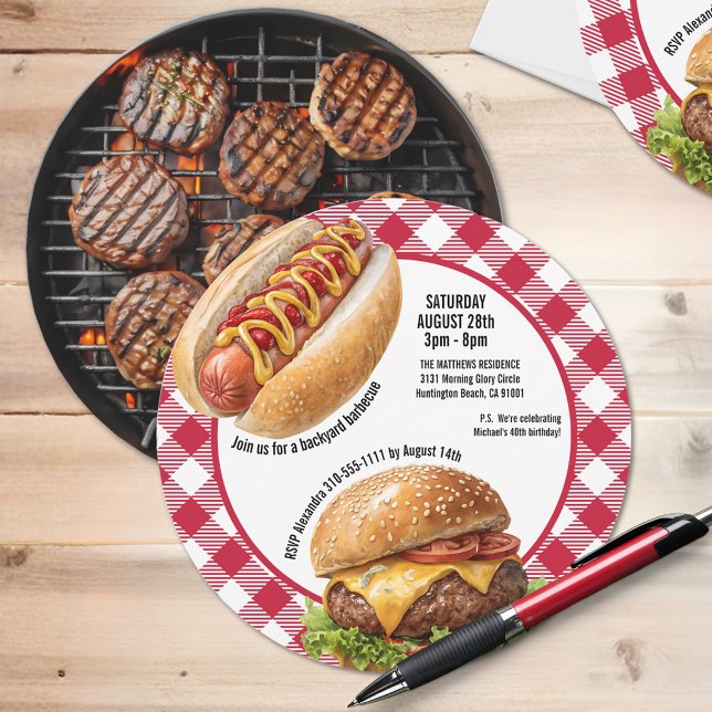 Backyard BBQ Grill Burger and Hot Dog Invitation (Creator Uploaded)