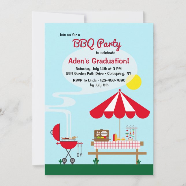 Backyard BBQ Party Invitation (Front)