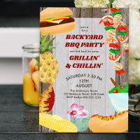 Backyard BBQ Party Rustic Chillin and Grilling