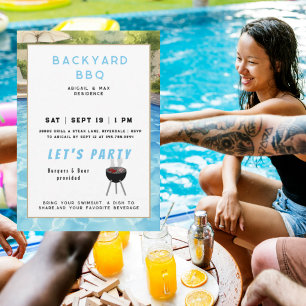Backyard BBQ & Pool Party  Invitation