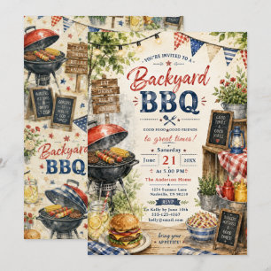 Backyard BBQ Summer Party Invitation