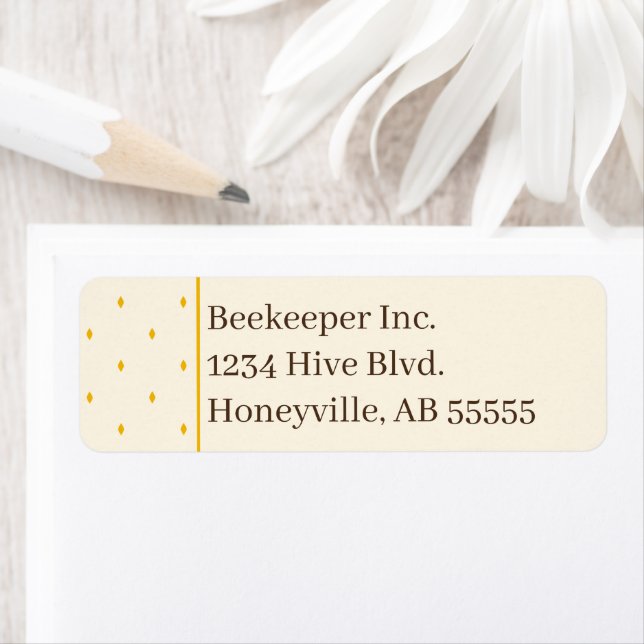 Backyard Beekeeper Honeycomb Diamond Address Label Return Address Label (Insitu)