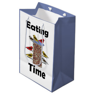 Backyard Bird Feeder Eating Time Bird Lover Medium Gift Bag