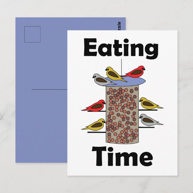 Backyard Bird Feeder Eating Time Bird Lover Postcard (Front/Back)