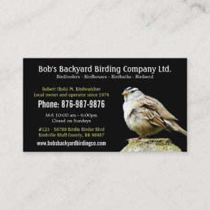 Backyard Bird Supply Business with Wild Bird Business Card