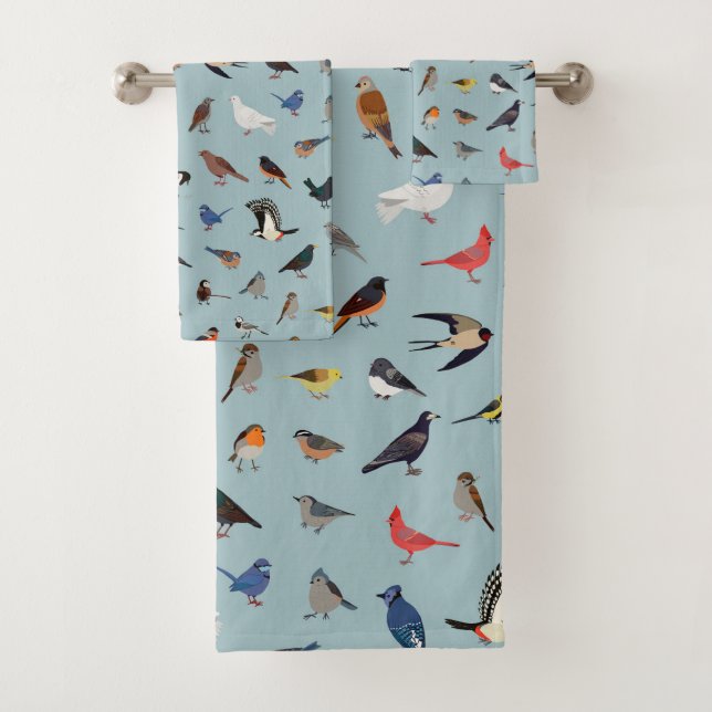 Backyard Birdies One Bath Towel Set (Insitu)