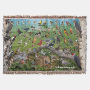 Backyard Birds of Ohio Throw Blanket