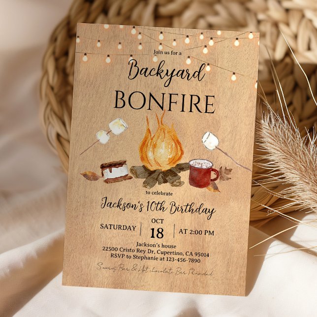 Backyard Bonfire Birthday Invitation (Creator Uploaded)