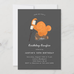 Backyard Bonfire Birthday Party Invitation