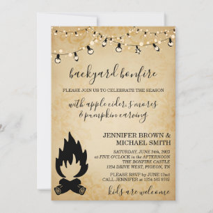 Backyard Bonfire Season Party Celebration Invitation
