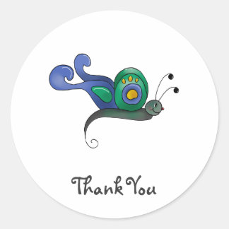 Backyard Buggies · Blue & Green Butterfly Classic Round Sticker