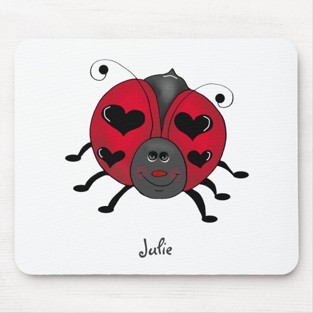 Backyard Buggies · Smiling Ladybug Mouse Pad (Front)