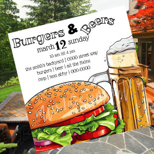 Backyard Burgers & Beer Summer   Spring Invitation