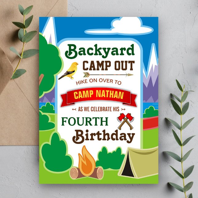 Backyard Camp Out | Camping Birthday Party Invite (Creator Uploaded)