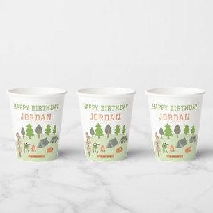 Backyard Camping Birthday Under the Stars Outdoors Paper Cups