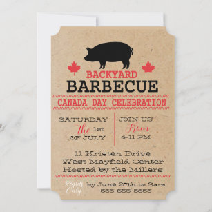 Backyard Canada Day Celebration Invitation